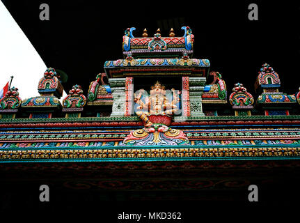 Hindu Thailand - Sri Maha Mariamman Hindu temple building in Silom in Bangkok in Southeast Asia Far East. Architecture Thai Travel Stock Photo