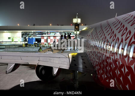 Dubai, UAE - April 10. 2018. boarding airline Rossiya at the airport Stock Photo