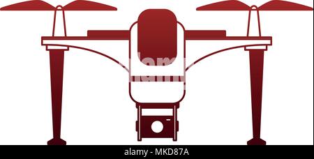 Aerial drone technology on red lines Stock Vector Image & Art - Alamy