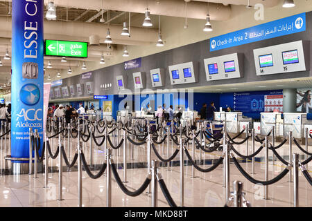 Dubai, UAE - April 10. 2018. view of front desk at airport Stock Photo