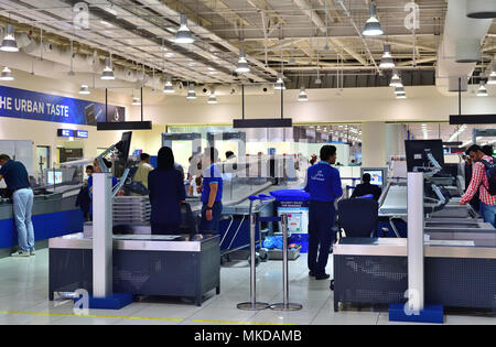 Dubai, UAE - April 10. 2018. pre-flight inspection zone at airport Stock Photo