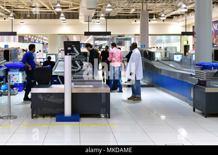 Dubai, UAE - April 10. 2018. pre-flight inspection zone at airport Stock Photo