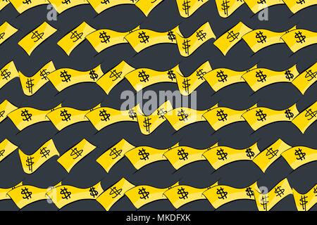 Abstract bank notes or money illustrations background. Cartoon style vector graphic. Stock Vector