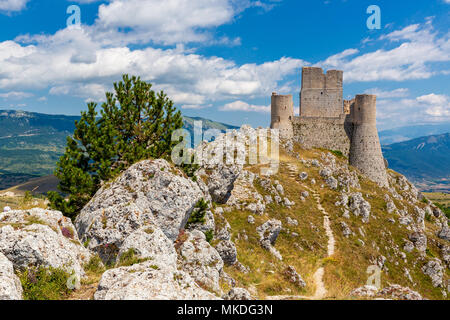 Castle Rocca Calascio, Gran Sasso, Abruzzo, Italy Stock Photo