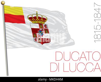 Duchy of Lucca historical flag, 1815-1847, Italy Stock Vector