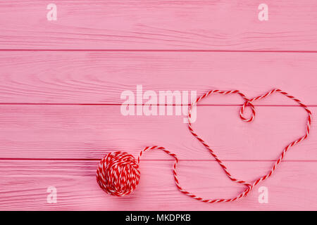 Colorful wool threads, heart shape from colored wool threads isolated ...