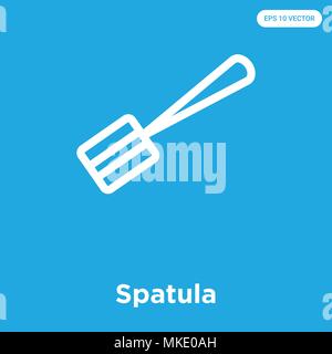 Spatula vector icon isolated on blue background, sign and symbol Stock Vector