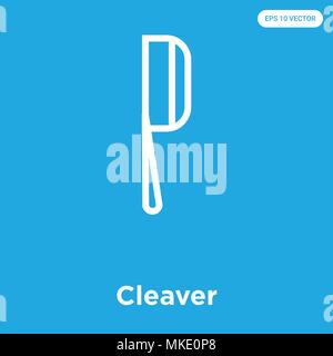 Cleaver vector icon isolated on blue background, sign and symbol Stock Vector