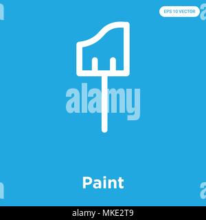 Paint vector icon isolated on blue background, sign and symbol Stock Vector