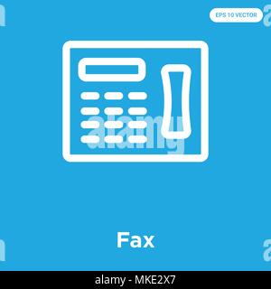Fax vector icon isolated on blue background, sign and symbol Stock Vector