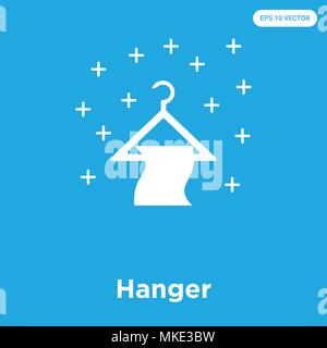 Hanger vector icon isolated on blue background, sign and symbol Stock Vector