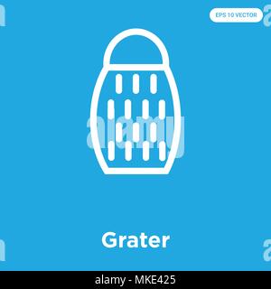 Grater vector icon isolated on blue background, sign and symbol Stock Vector