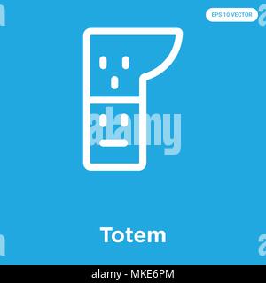 Totem vector icon isolated on blue background, sign and symbol Stock Vector