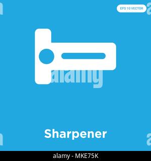 Sharpener vector icon isolated on blue background, sign and symbol Stock Vector
