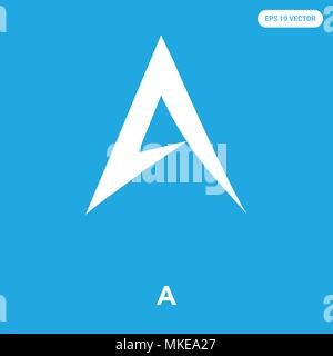 A vector icon isolated on blue background, sign and symbol Stock Vector