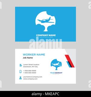 Plane business card design template, Visiting for your company, Modern horizontal identity Card Vector Stock Vector