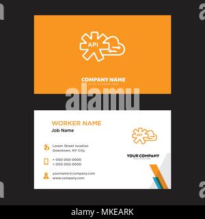 Api business card design template, Visiting for your company, Modern horizontal identity Card Vector Stock Vector