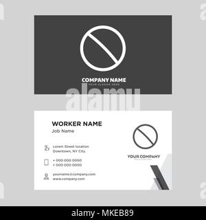 Prohibition business card design template, Visiting for your company, Modern horizontal identity Card Vector Stock Vector