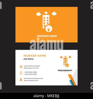 Smart city business card design template, Visiting for your company, Modern horizontal identity Card Vector Stock Vector