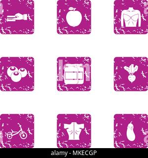 Women salon icons set, grunge style Stock Vector
