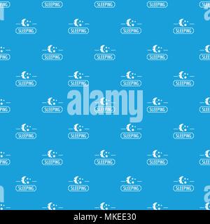 Sleeping moon pattern vector seamless blue Stock Vector