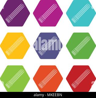 Toothpick icons set 9 vector Stock Vector