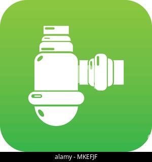 Sewage siphon icon green vector Stock Vector