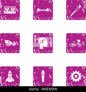 Build a platform icons set, grunge style Stock Vector