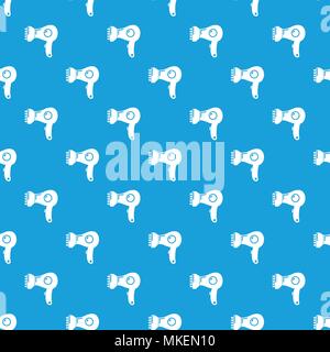Hair dryer pattern vector seamless blue Stock Vector