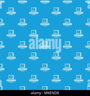 Designer shop pattern vector seamless blue Stock Vector