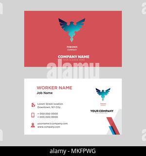 Pheonix business card design template, Visiting for your company, Modern horizontal identity Card Vector Stock Vector