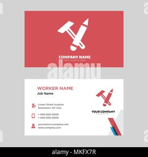 School material business card design template, Visiting for your company, Modern horizontal identity Card Vector Stock Vector