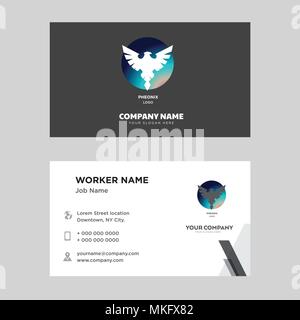 Pheonix business card design template, Visiting for your company, Modern horizontal identity Card Vector Stock Vector