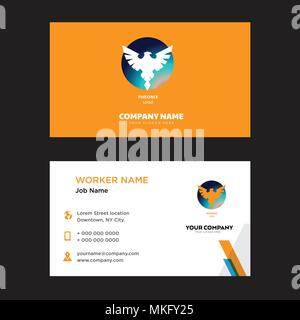 Pheonix business card design template, Visiting for your company, Modern horizontal identity Card Vector Stock Vector
