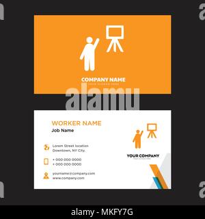 Teacher business card design template, Visiting for your company, Modern horizontal identity Card Vector Stock Vector