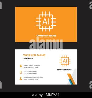 Cpu business card design template, Visiting for your company, Modern horizontal identity Card Vector Stock Vector