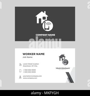 Smart home business card design template, Visiting for your company, Modern horizontal identity Card Vector Stock Vector