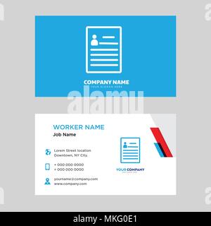 Curriculum business card design template, Visiting for your company, Modern horizontal identity Card Vector Stock Vector