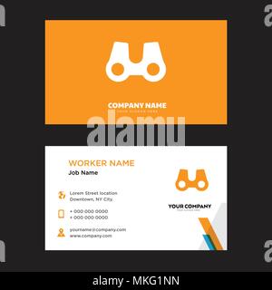 Big Binoculars business card design template, Visiting for your company, Modern horizontal identity Card Vector Stock Vector
