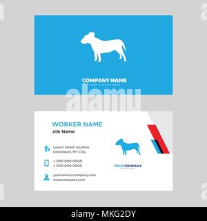 pitbull business card design template, Visiting for your company, Modern horizontal identity Card Vector