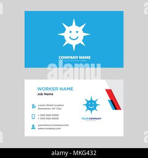 Smiling Sun business card design template, Visiting for your company, Modern horizontal identity Card Vector Stock Vector