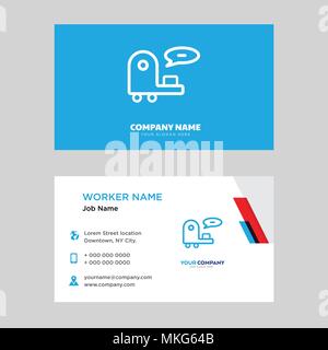 Customer support business card design template, Visiting for your company, Modern horizontal identity Card Vector Stock Vector