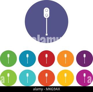Rail traffic for trains icon, simple style Stock Vector