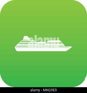 Cruise liner icon digital green Stock Vector