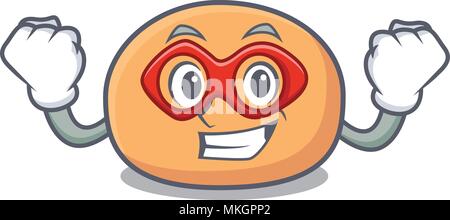 Super hero mochi character cartoon style vector illustration Stock Vector