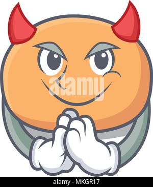 Devil mochi mascot cartoon style vector illustration Stock Vector