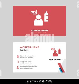 Diver business card design template, Visiting for your company, Modern horizontal identity Card Vector Stock Vector