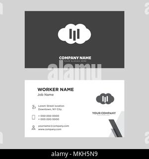 Cloude and sun business card design template, Visiting for your company, Modern horizontal identity Card Vector Stock Vector