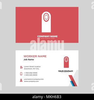 Human Fingerprint business card design template, Visiting for your company, Modern horizontal identity Card Vector Stock Vector