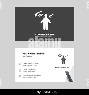 carpenter business card design template, Visiting for your company, Modern horizontal identity Card Vector Stock Vector